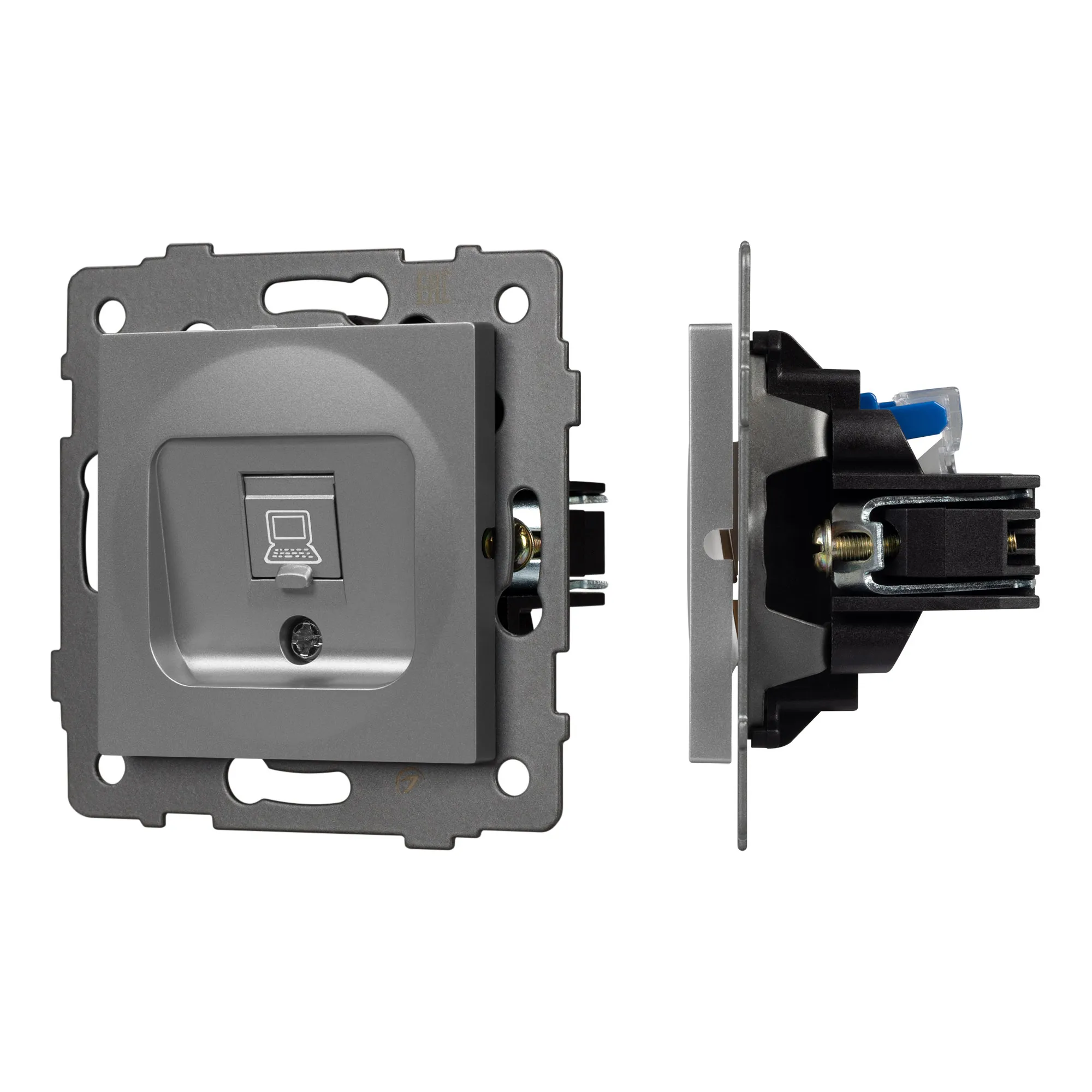 Механизм компьютерной розетки SCT-MPC1-PL-GR-V (RJ-45, CAT6) (Arlight, -) - изображение товара