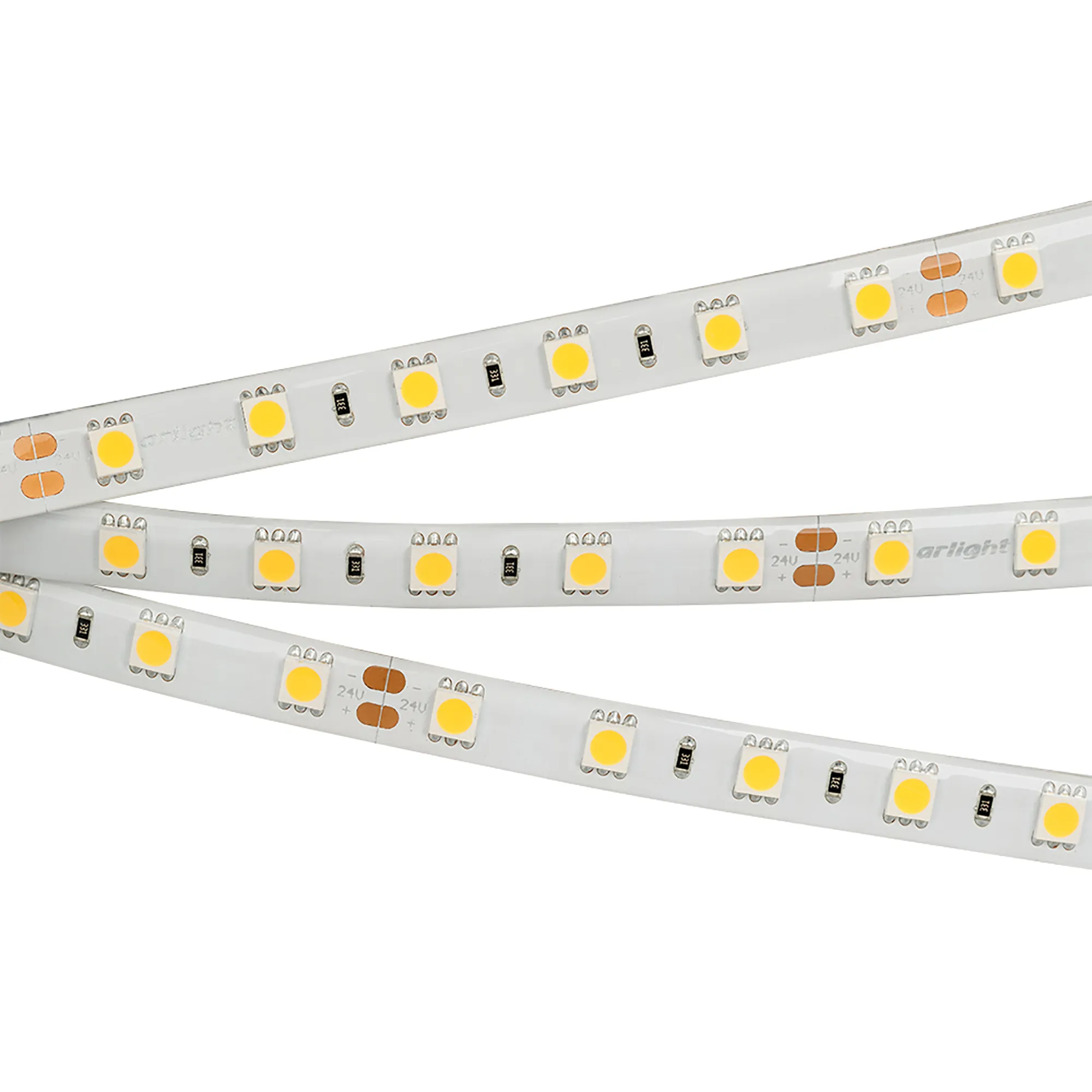 Лента светодиодная RTW 2-5000SE 24V Cool 2x (5060, 300 LED, LUX) (Arlight, 14.4 Вт/м, IP65)