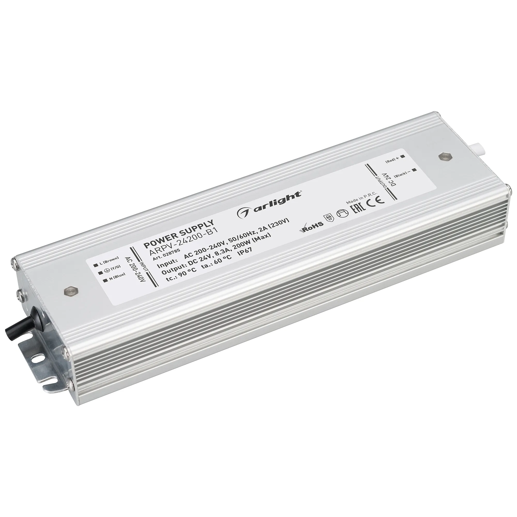 Блок питания ARPV-24200-B1 (24V, 8,3A, 200W) (Arlight, IP67 Металл, 3 года) - изображение товара
