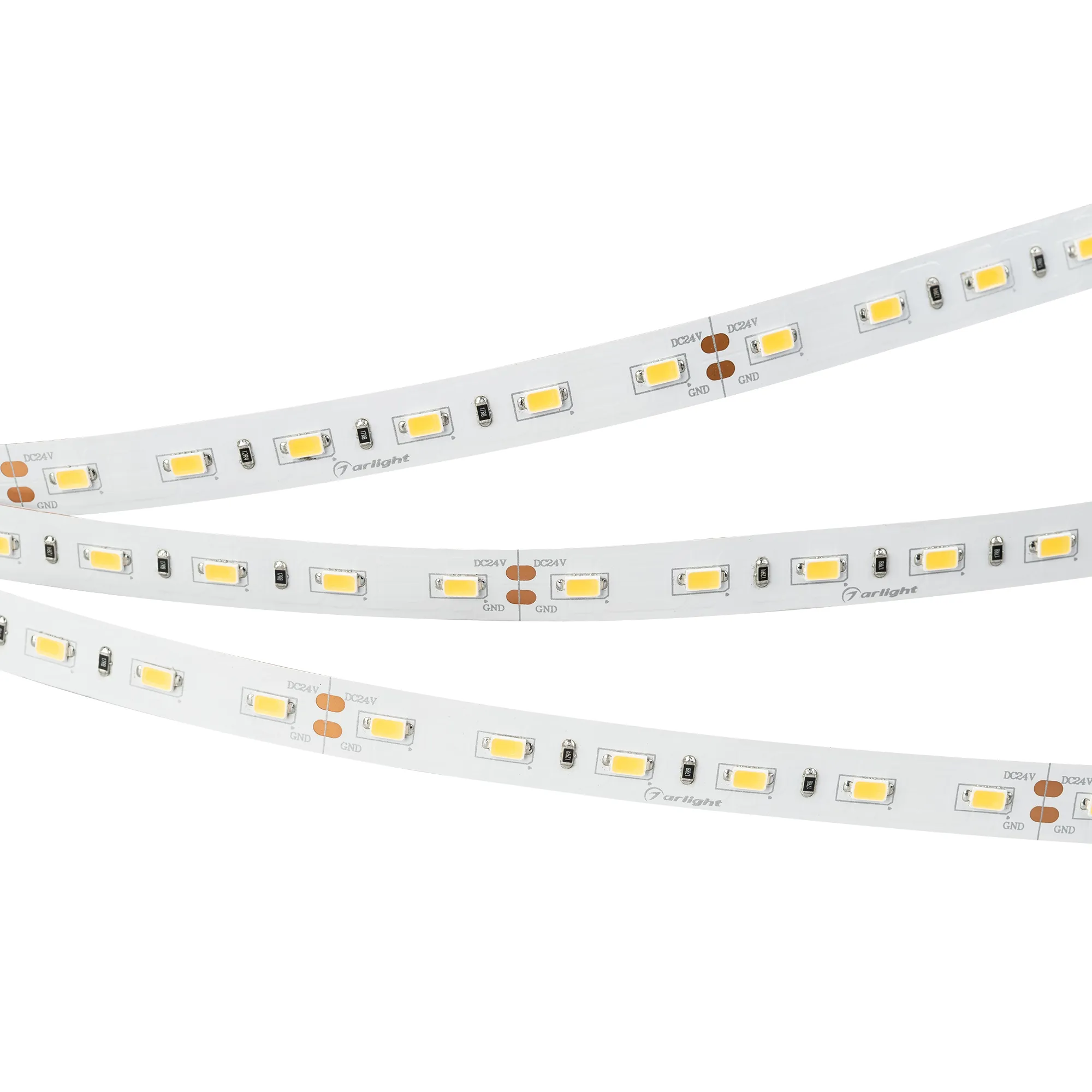 Лента светодиодная ULTRA-5000 24V Warm2400 2xH (5630, 300 LED, LUX) (Arlight, 27 Вт/м, IP20)