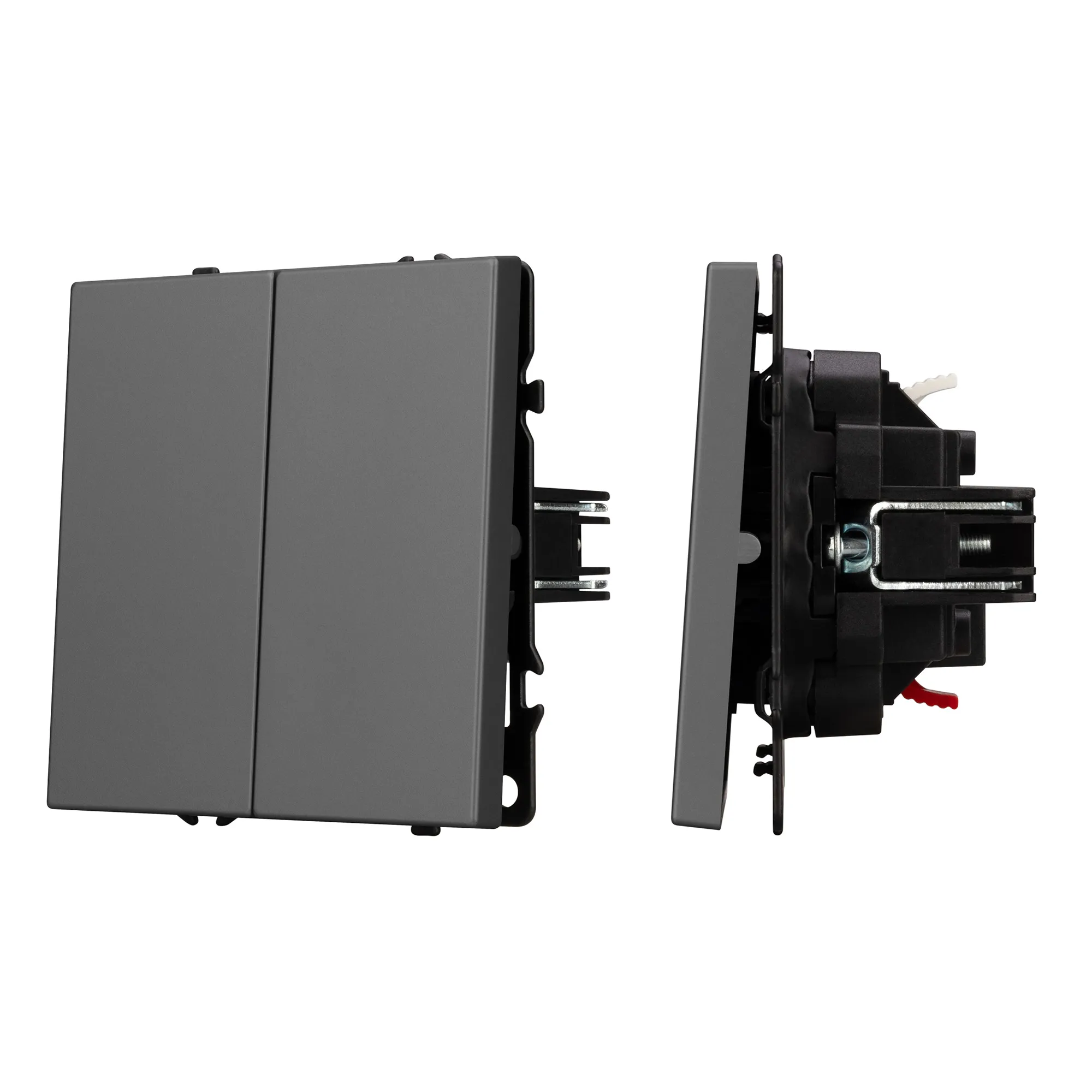 Механизм выключателя двухклавишный проходной SWT-NOBE-MKP2-SFPL-GR (230V, 10A) (Arlight, -)