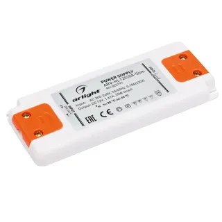 Блок питания ARV-SN12020-FLAT-H (12V, 1.67A, 20W) (Arlight, IP20 Пластик, 3 года) - изображение товара