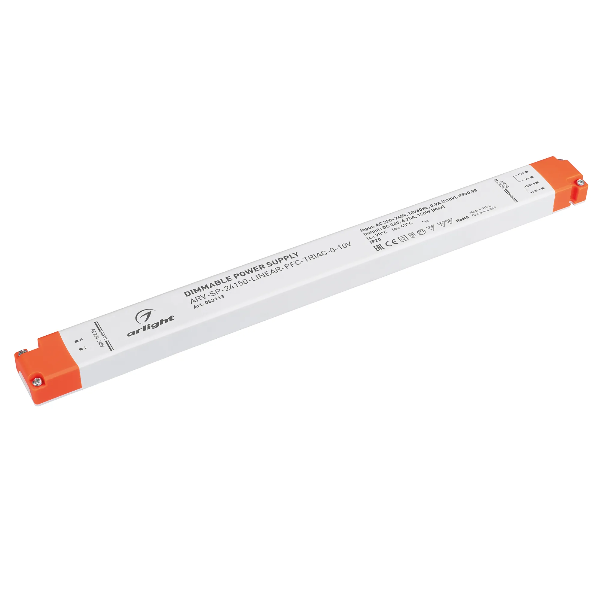 Блок питания ARV-SP-24150-LINEAR-PFC-TRIAC-0-10V (24V, 6.25A, 150W) (Arlight, IP20 Пластик, 5 лет) - изображение товара