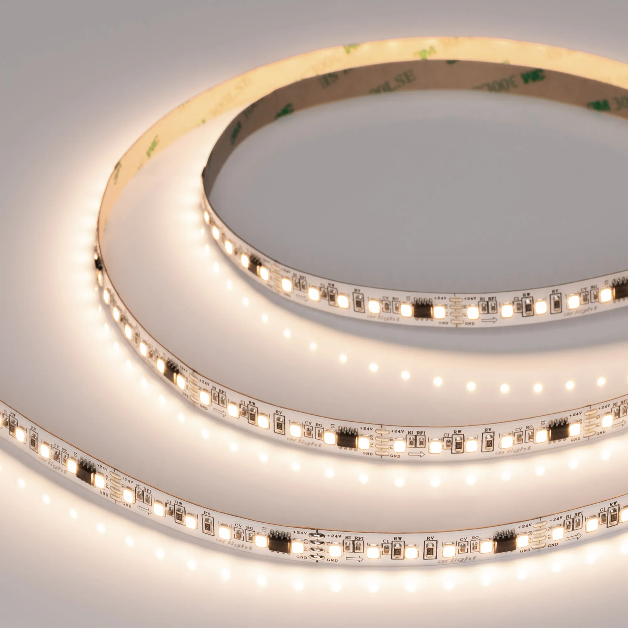 Лента светодиодная SPI-A120-10mm 24V Warm3000-PX6-BPT (11 W/m, IP20, 2835, 5m) (Arlight, бегущий огонь) - изображение товара